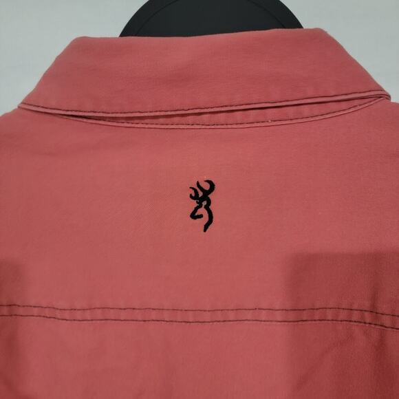 Vtg Browning Super Naturals Red Snap Mens XL Heavy Cotton Hunting Shirt Outdoors - Picture 4 of 14